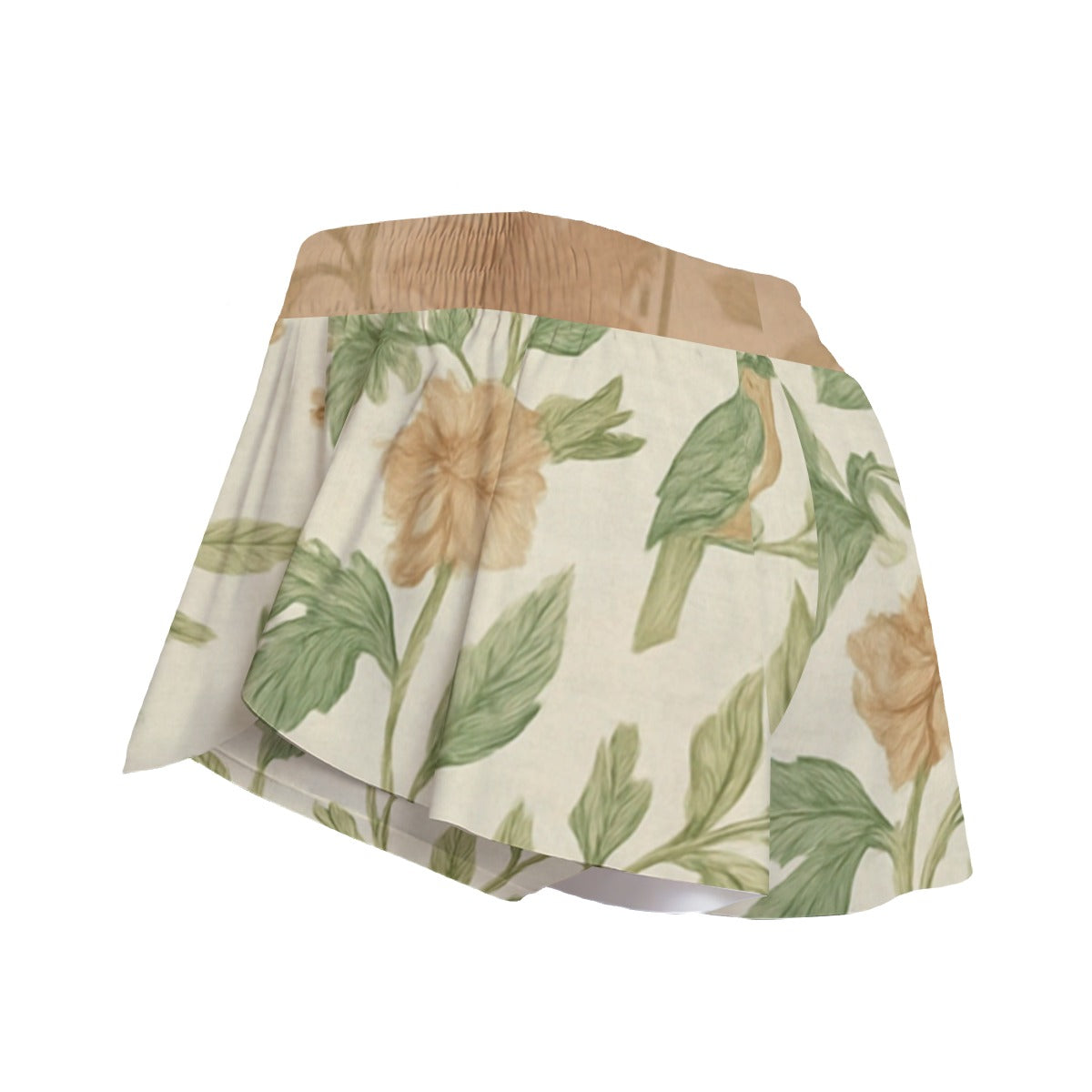FLORAL BIRDS SPORTS SKORTS WITH POCKETS