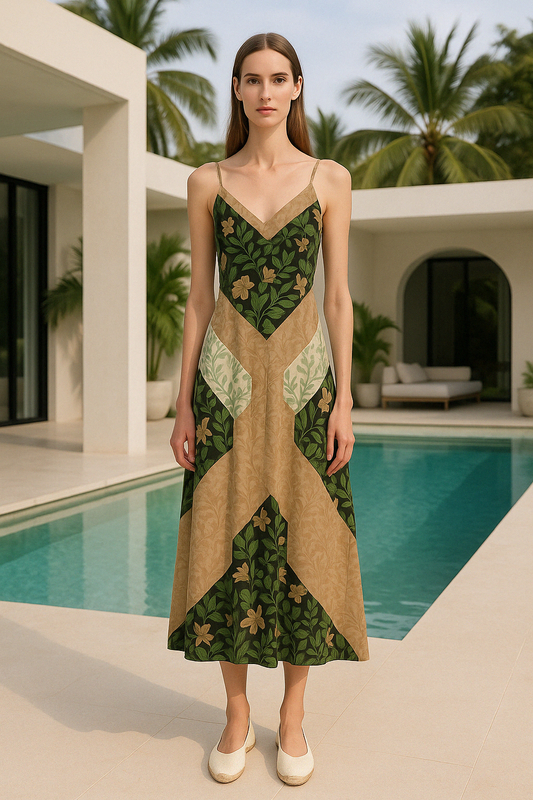 MULTIPRINT EGLATINE MAXI DRESS
