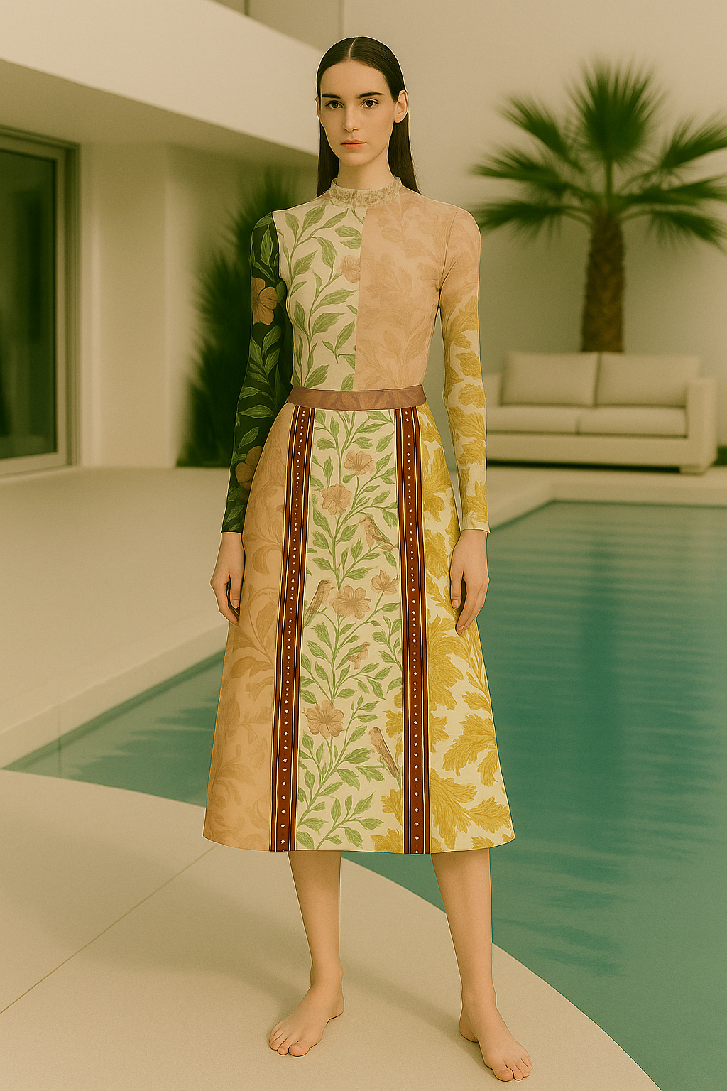 MULTIPRINT CICLE SKIRT