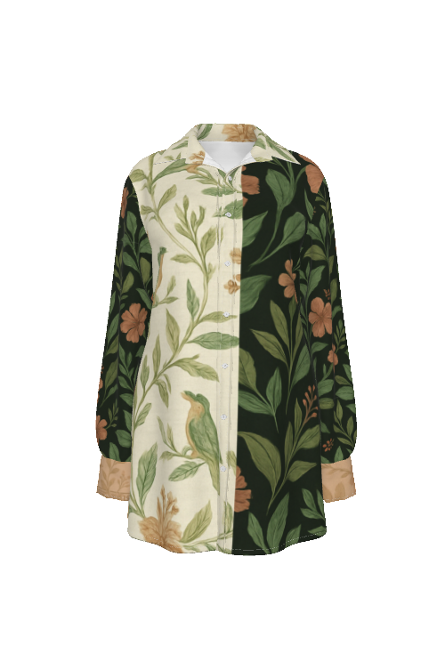 FLORAL MULTIPRINT LONG SHIRT
