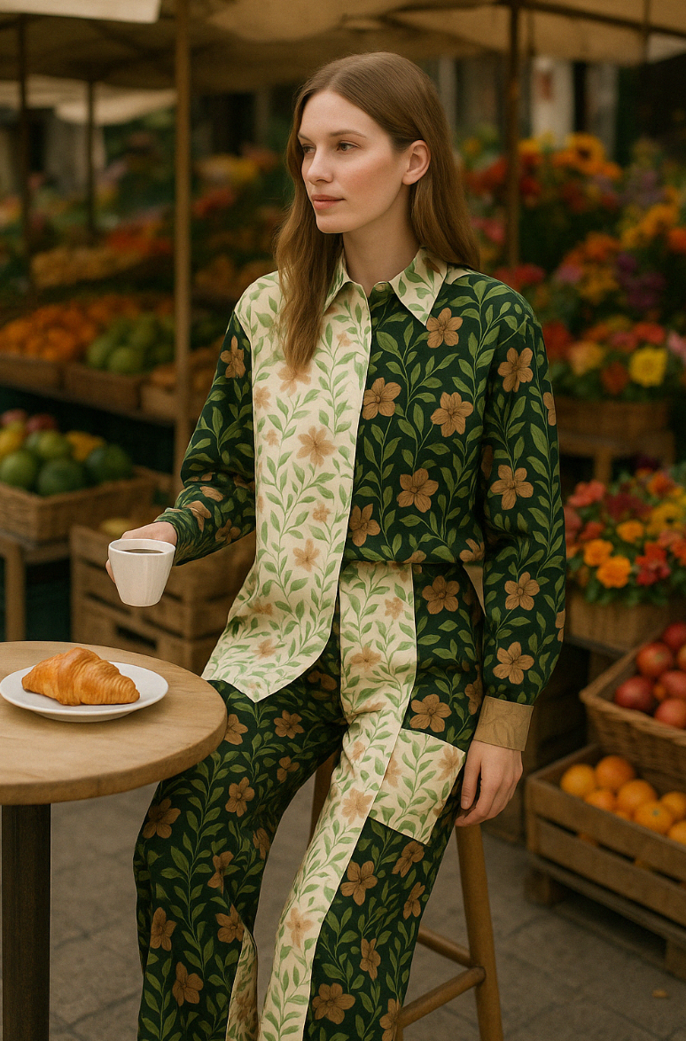 FLORAL MULTIPRINT LONG SHIRT