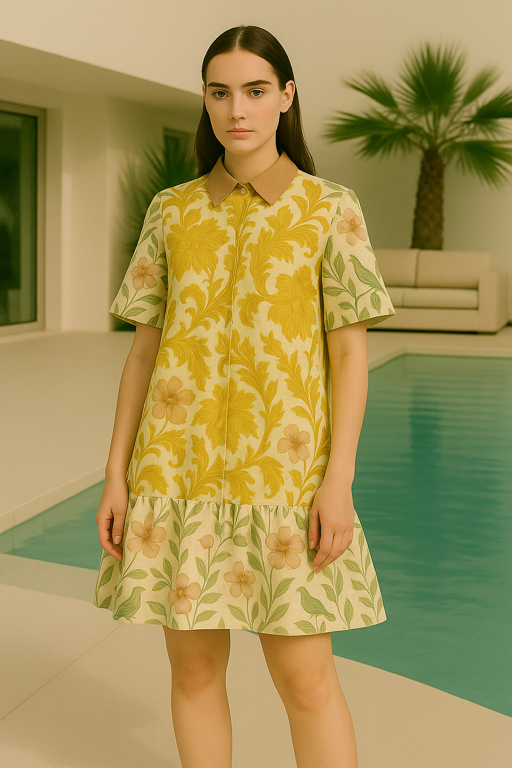 MULTIPRINT SHORT SHIRT DRESS
