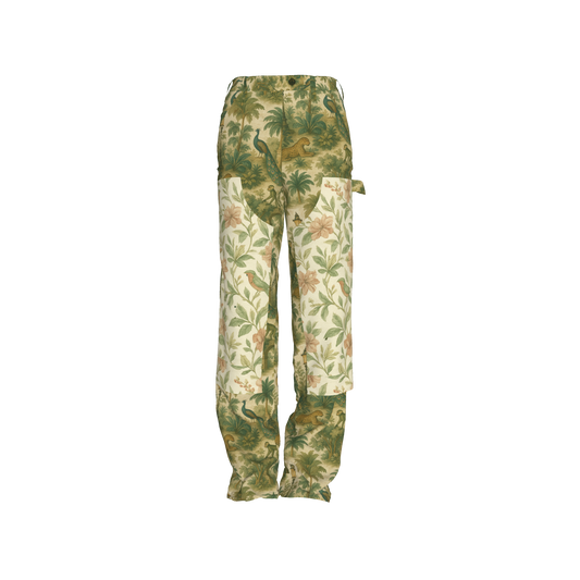 EXOTIC GARDEN MULTIPRINT CARPENTER PANTS