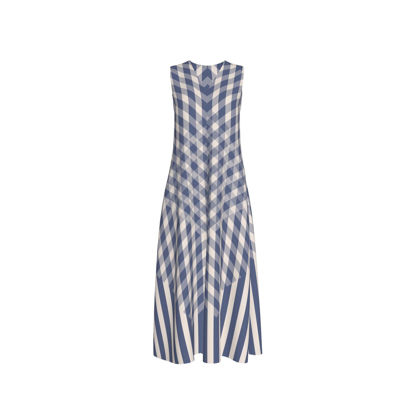 STRIPES V NECK A LINE DRESS