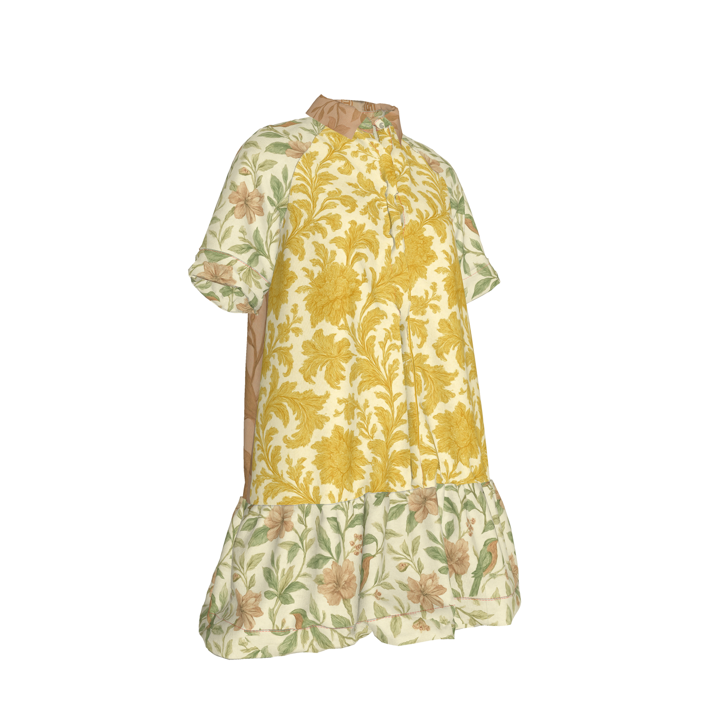 MULTIPRINT SHORT SHIRT DRESS